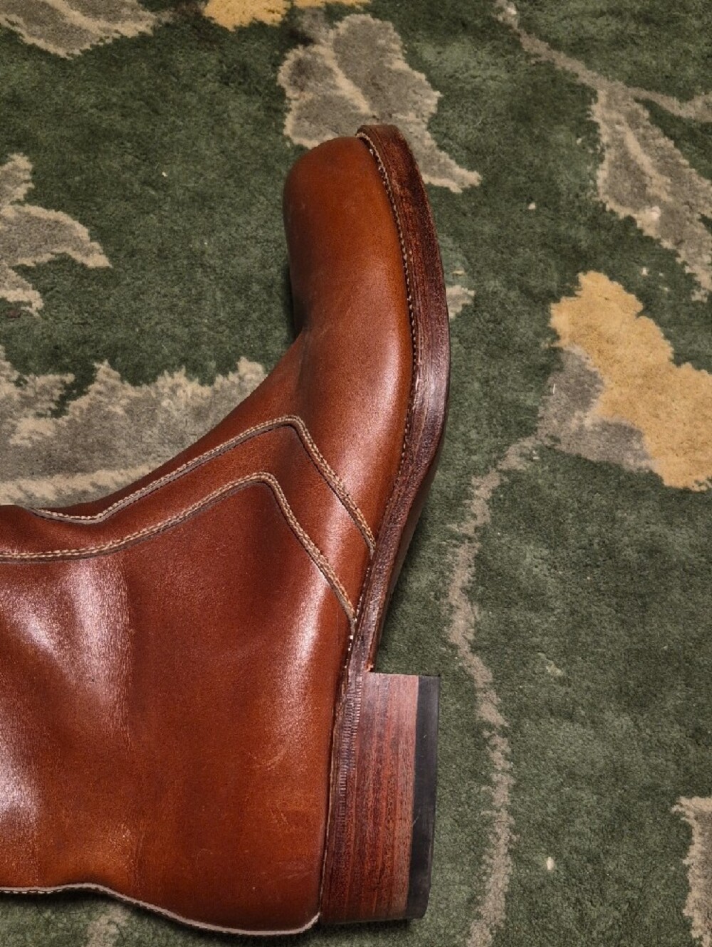 Men's Brown Leather Zip-Front Work Boots - Picture 6 of 15